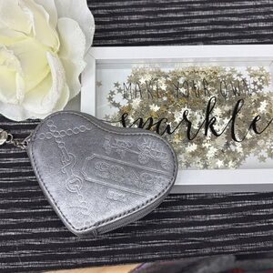 COACH Heart Shaped bag charm key chain EUC